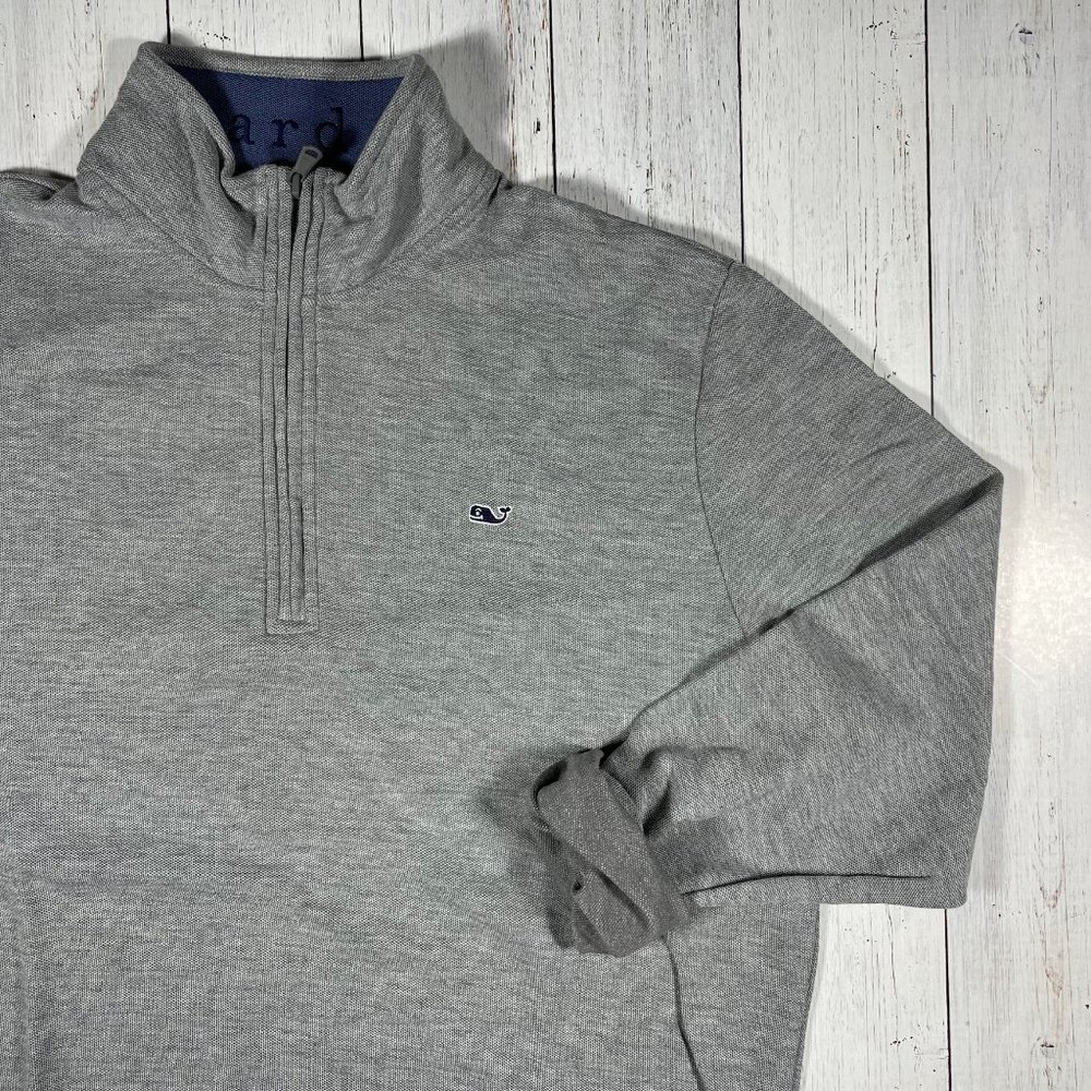 Vineyard Vines Saltwater Quarter Zip - Gray - Men's Medium